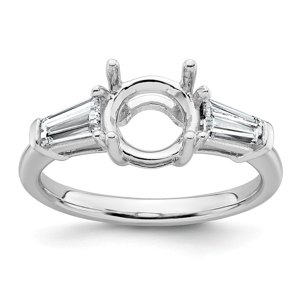 14kw 3/4ct Lab Grown Dia VS+ F+ Baguette w/ Round Semi Eng Ring