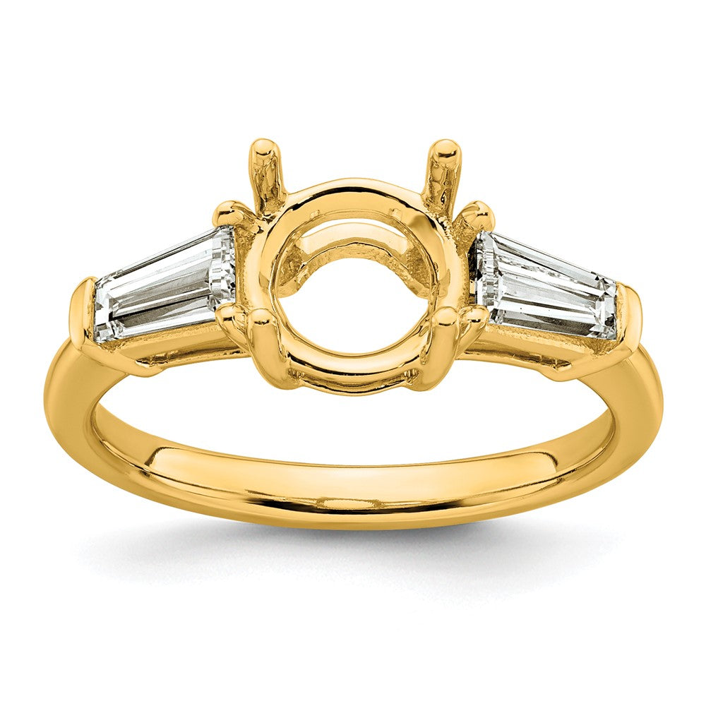 14k 3/4ct Lab Grown Dia VS+ F+ Baguette w/ Round Semi Eng Ring