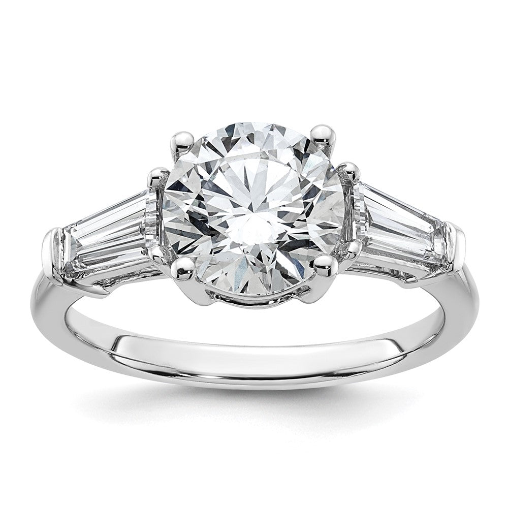 14kw 3ct Cert Lab Grown Dia VS+ F+&Baguette Comp 3 Stone Eng Ring