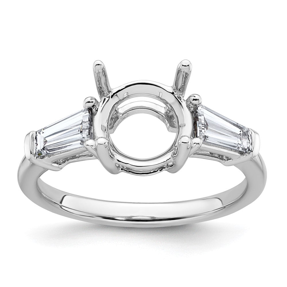 14kw 3/4ct Lab Grown Dia VS+ F+ Baguette w/3ct Center Semi 3 Stone Eng Ring