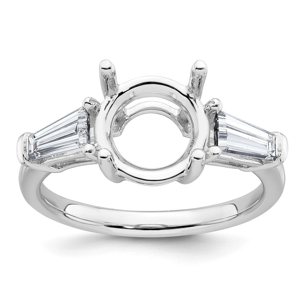 14kw 7/8ct Lab Grown Dia VS+ F+ Baguette w/3ct Center Semi 3 Stone Eng Ring