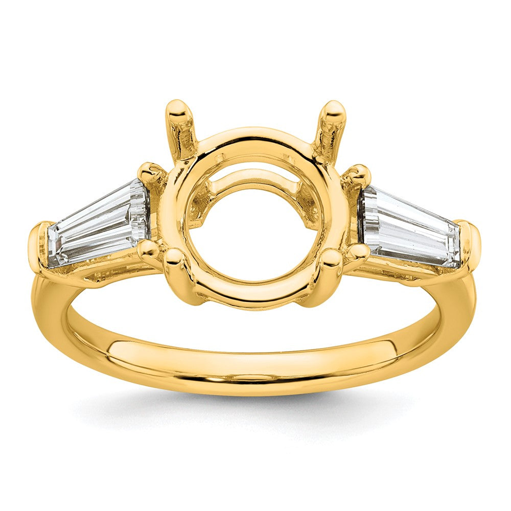 14k 7/8ct Lab Grown Dia VS+ F+ Baguette w/3ct Center Semi 3 Stone Eng Ring