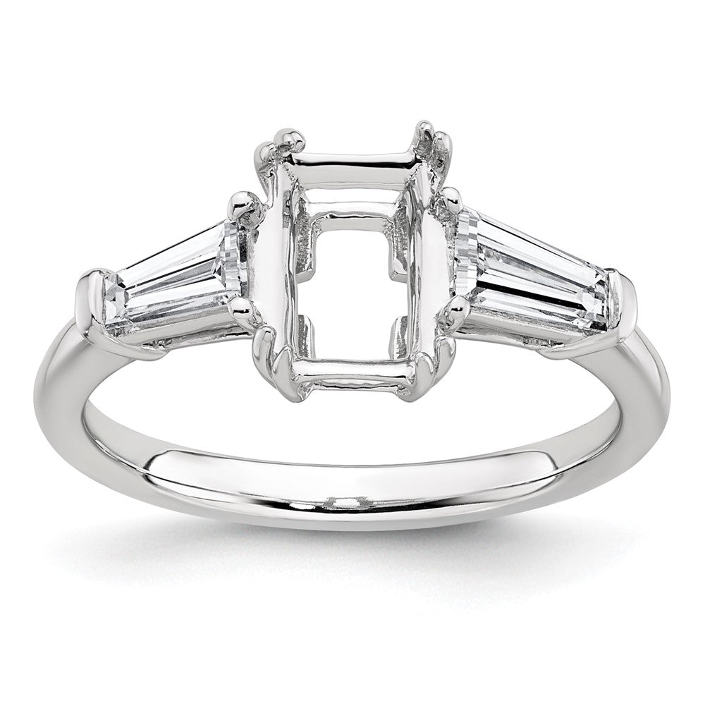 14kw 5/8ct Lab Grown Dia VS+ F+ Baguette 1 1/2ct Radiant Semi Eng Ring