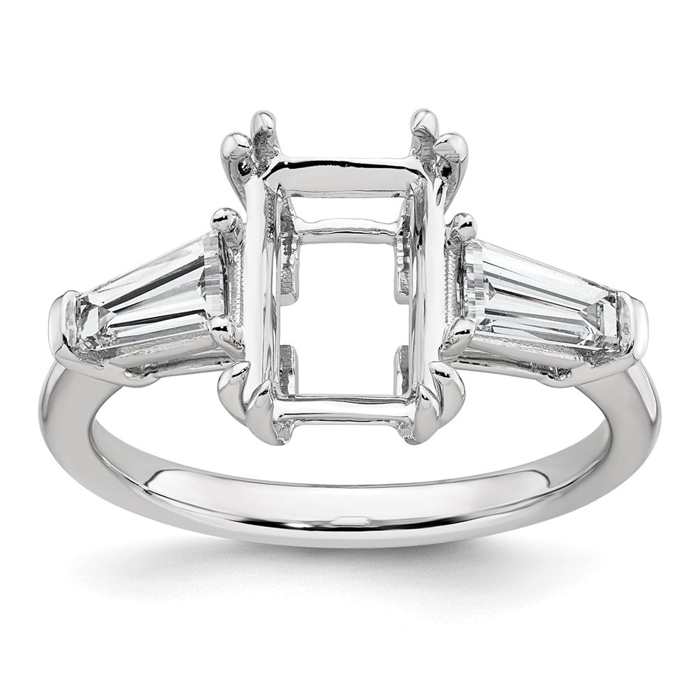 14kw 3/4ct Lab Grown Dia VS+ F+ Baguette 2 1/2ct Radiant Semi Eng Ring
