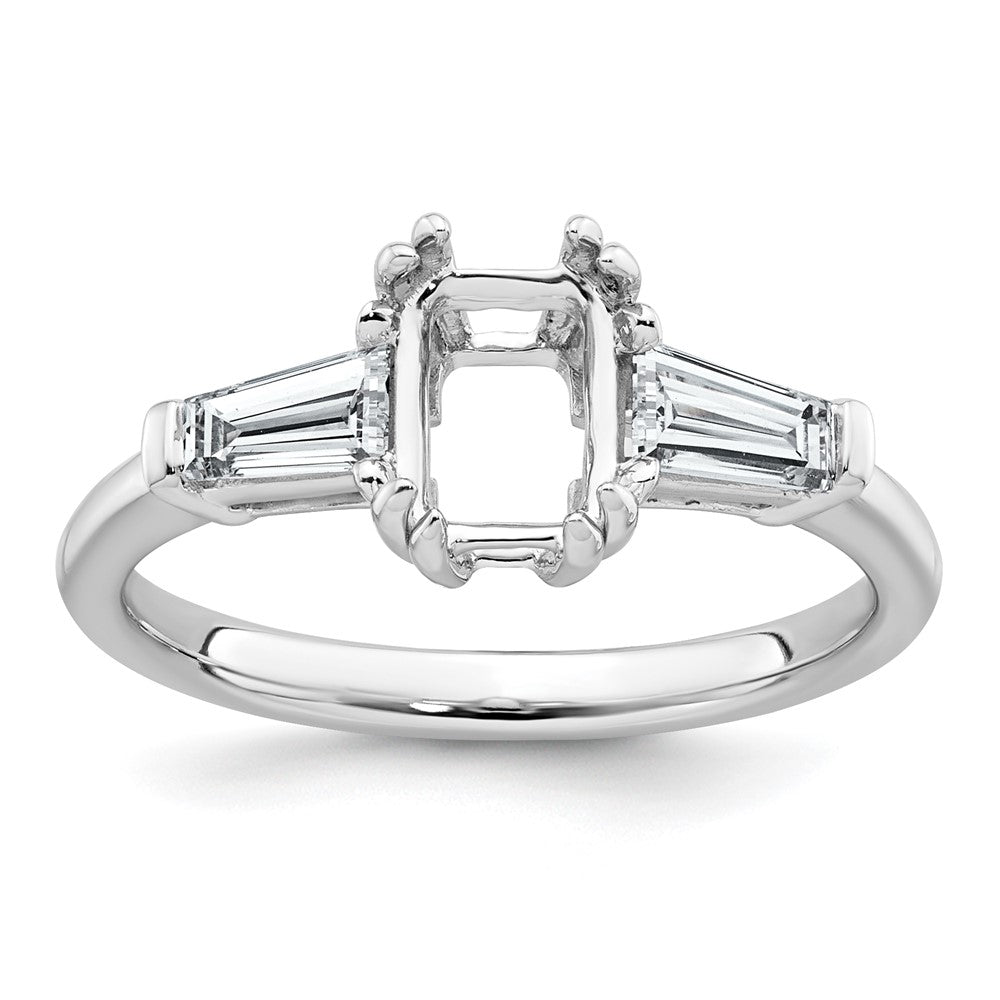 14kw 1/2ct Lab Grown Dia VS+ F+ Emerald Center Semi-Mount Eng Ring