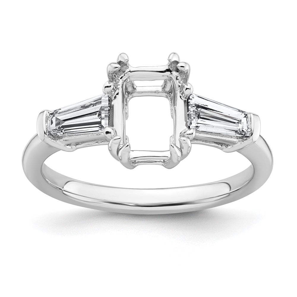 14kw 3/4ct Lab Grown Dia VS+ F+ Emerald Center Semi-Mount Eng Ring