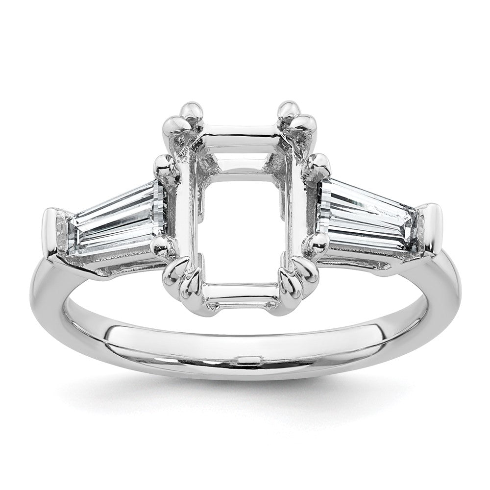 14kw 3/4ct Lab Grown Dia VS+ F+ Emerald Center Semi-Mount Eng Ring