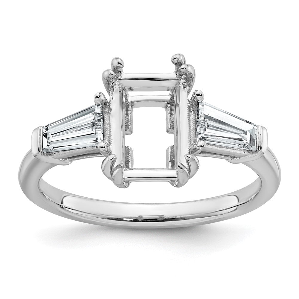 14kw 7/8ct Lab Grown Dia VS+ F+ Emerald Center Semi-Mount Eng Ring