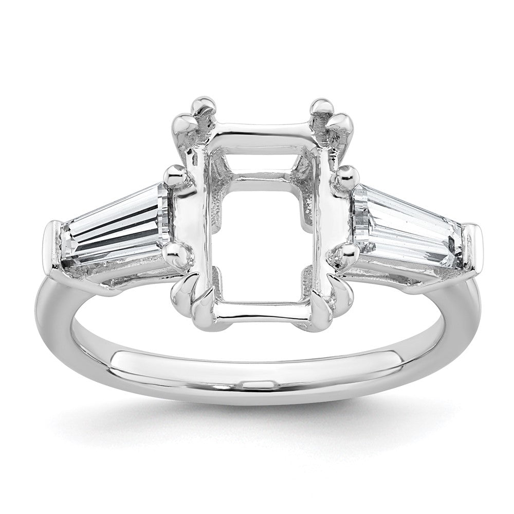 14kw 3/4ct Lab Grown Dia VS+ F+ Emerald Center Semi-Mount Eng Ring
