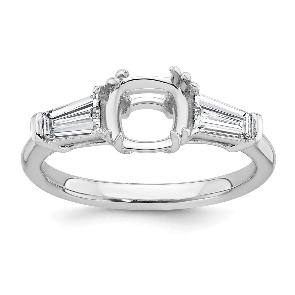 14kw 5/8ct Lab Grown Dia VS+ F+ Baguette 1 1/2ct Cushion Semi Eng Ring