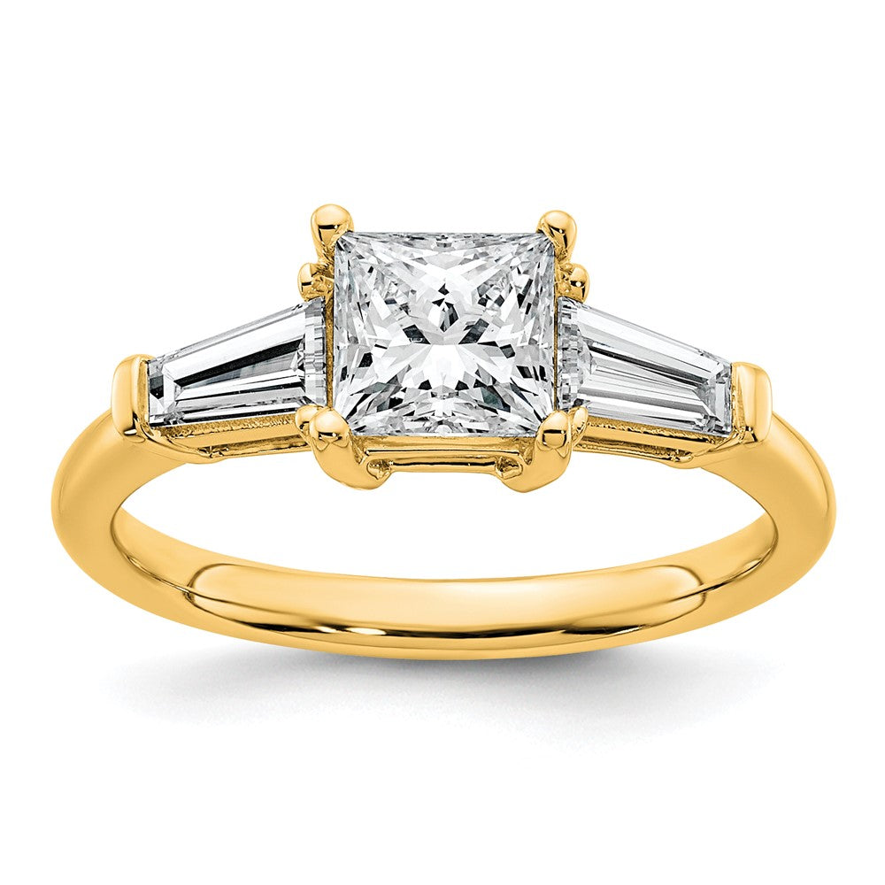14k 1 1/2ct Cert Lab Grown Dia VS+ F+ Princess&Baguette Comp Eng Ring