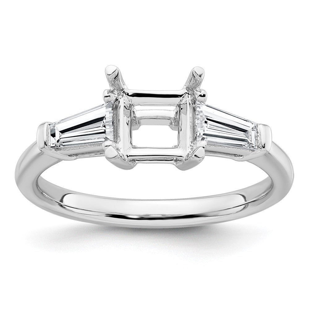 14kw 1/2ct Lab Grown Diamond VS+ F+ Baguette 1ct Princess Semi Eng Ring