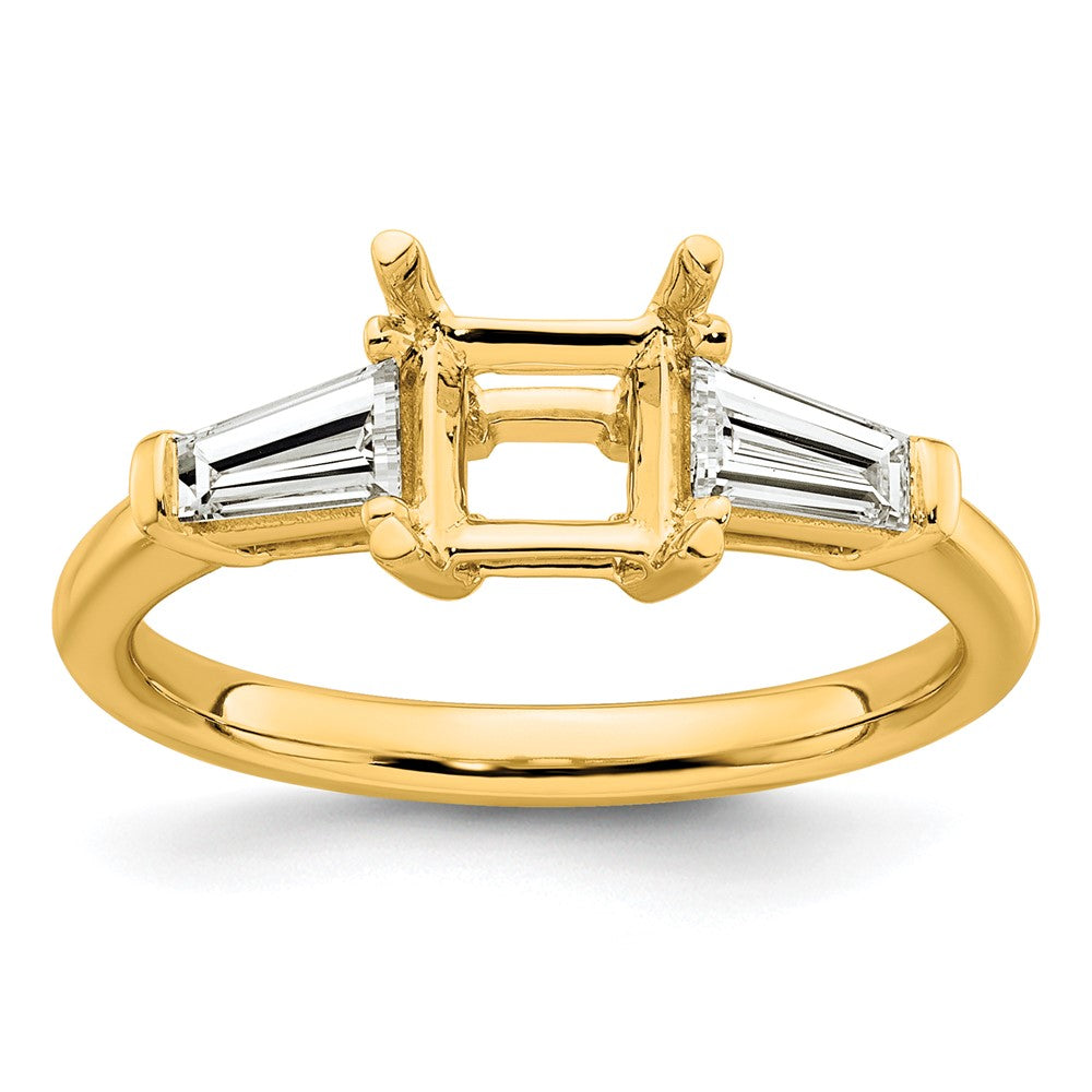 14k 1/2ct Lab Grown Diamond VS+ F+ Baguette 1ct Princess Semi Eng Ring