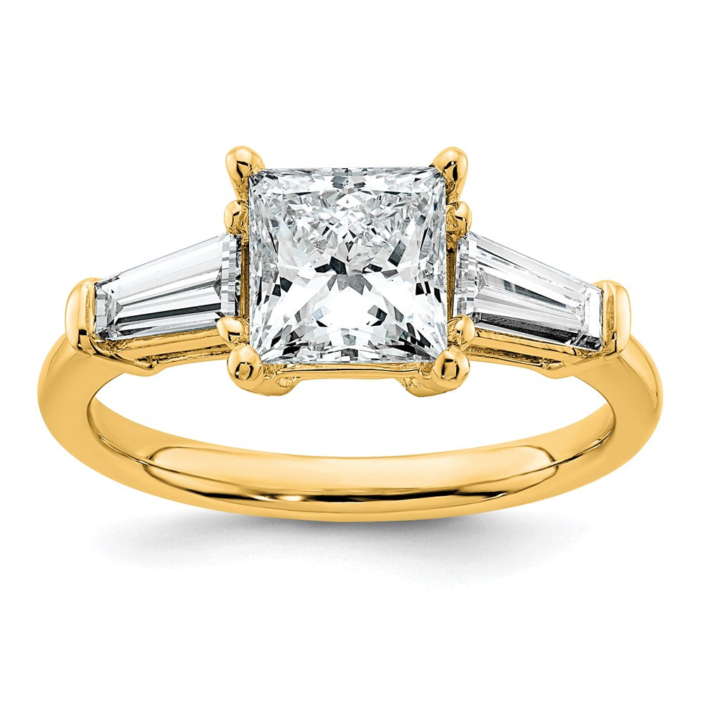 14k 2 1/5ct Cert Lab Grown Dia VS+ F+ Princess&Baguette Comp Eng Ring