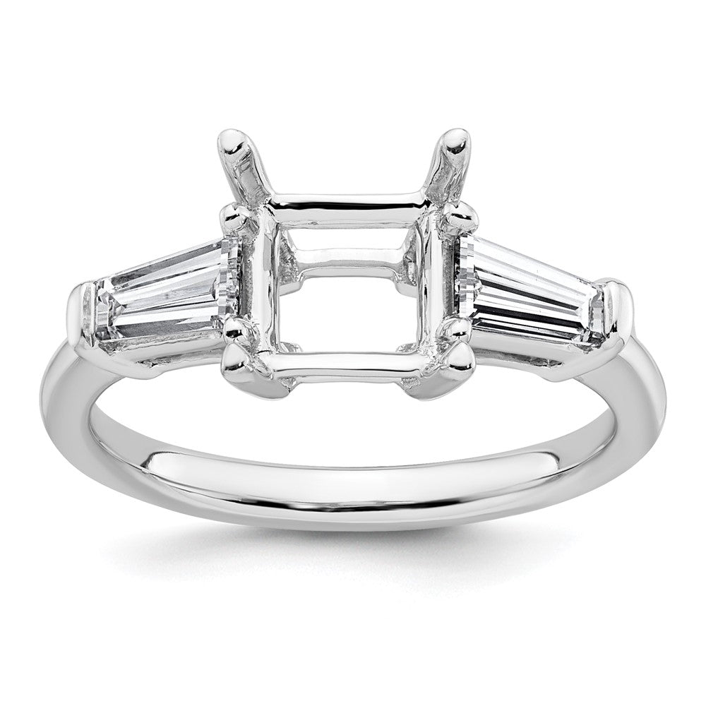 14kw 3/4ct Lab Grown Dia VS+ F+ Baguette 1 1/2ct Princess Semi Eng Ring