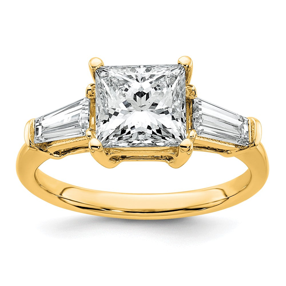 14k 2 5/8ct Cert Lab Grown Dia VS+ F+ Princess&Baguette Comp Eng Ring