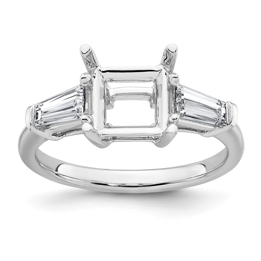 14kw 5/8ct Lab Grown Diamond VS+ F+ Baguette 2ct Princess Semi Eng Ring
