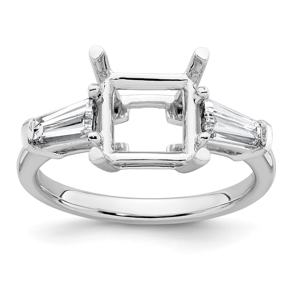 14kw 3/4ct Lab Grown Dia VS+ F+ Baguette 2 1/2ct Princess Semi Eng Ring