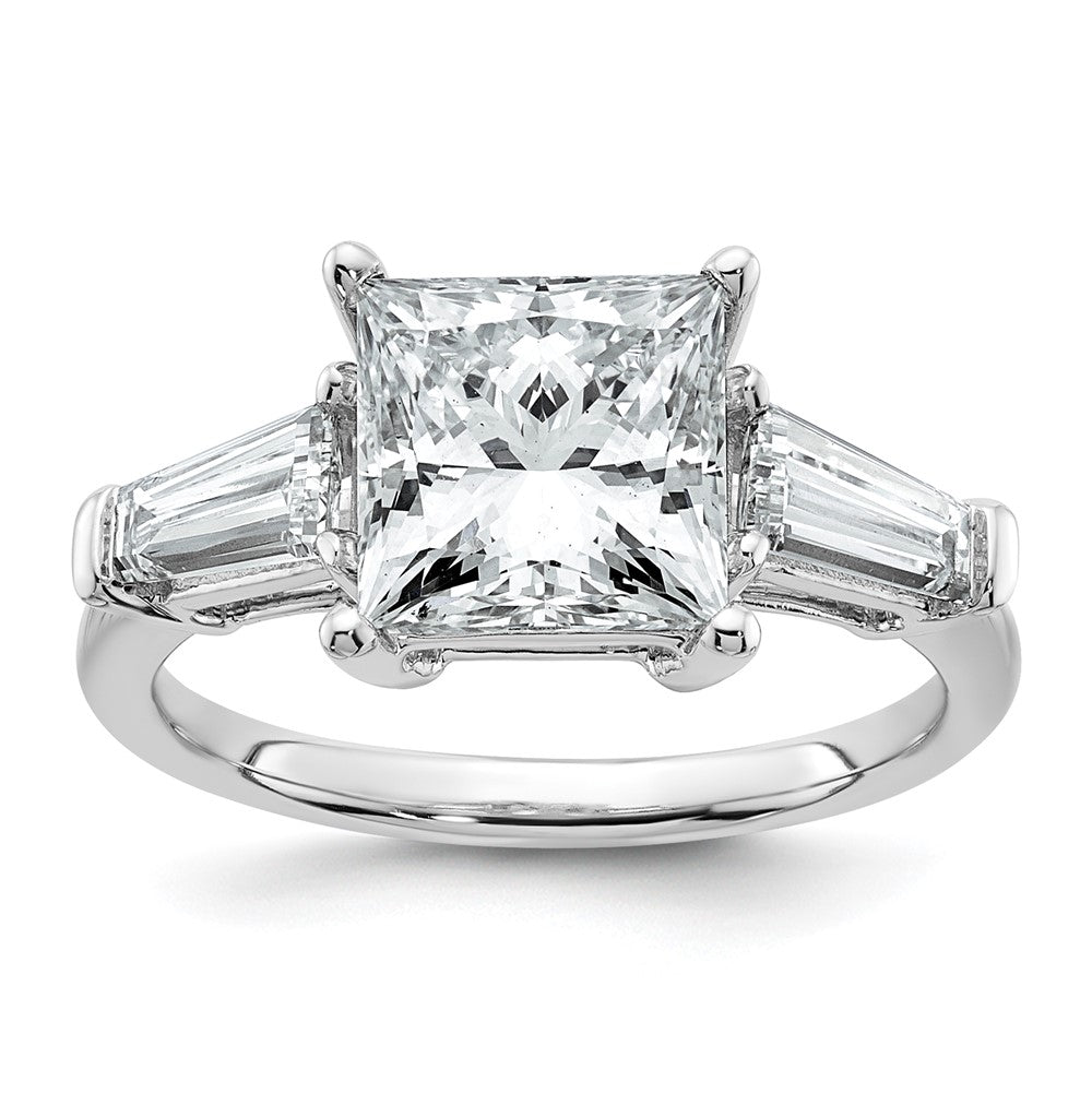 14kw 3 3/4ct Cert Lab Grown Dia VS+ F+ Princess&Baguette Comp Eng Ring