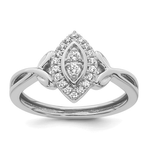 14K White Gold Halo (Holds 1/2 carat (5.1mm) Round Center) 1/4 carat  Diamond Semi-Mount Engagement Ring