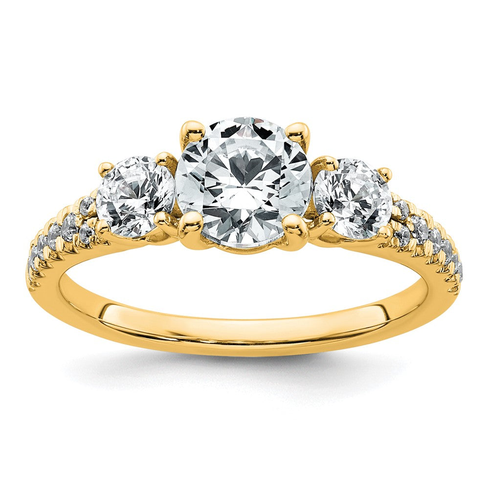True Origin 14k 1 5/8ct Lab Grown Dia VS+ F+ Round Comp 3 Stone Eng Ring