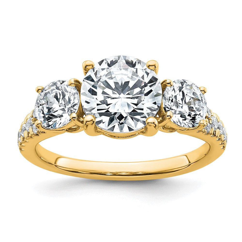 True Origin 14k 3 1/5ct Lab Grown Diamond VS+ F+ Complete 3 Stone Oval Ring