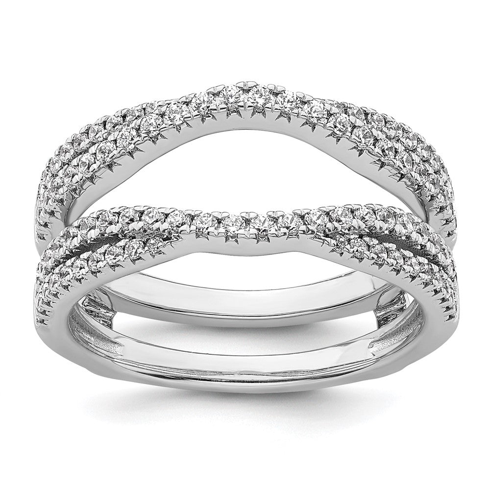 14k White Gold 5/8ct Lab Grown Diamond VS+ F+ Complete Ring Guard