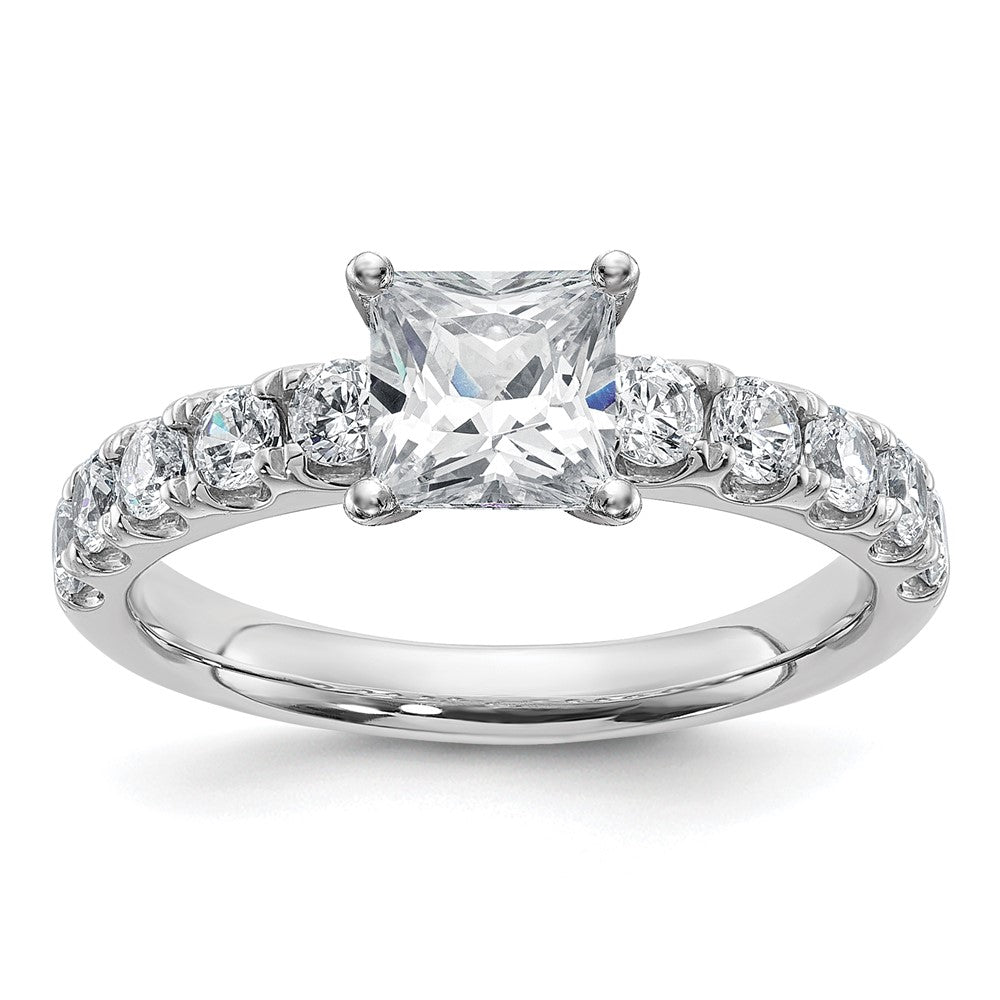 14k White Gold Cert 1 3/4ct Lab Grown Dia VS+ F+ Princess Comp Eng Ring