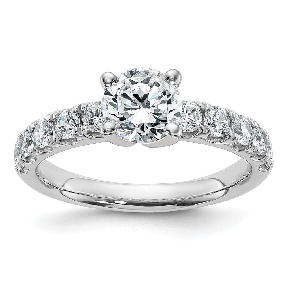 14k White Gold Cert 1 5/8ct Lab Grown Diamond VS+ F+ Round Comp Eng Ring