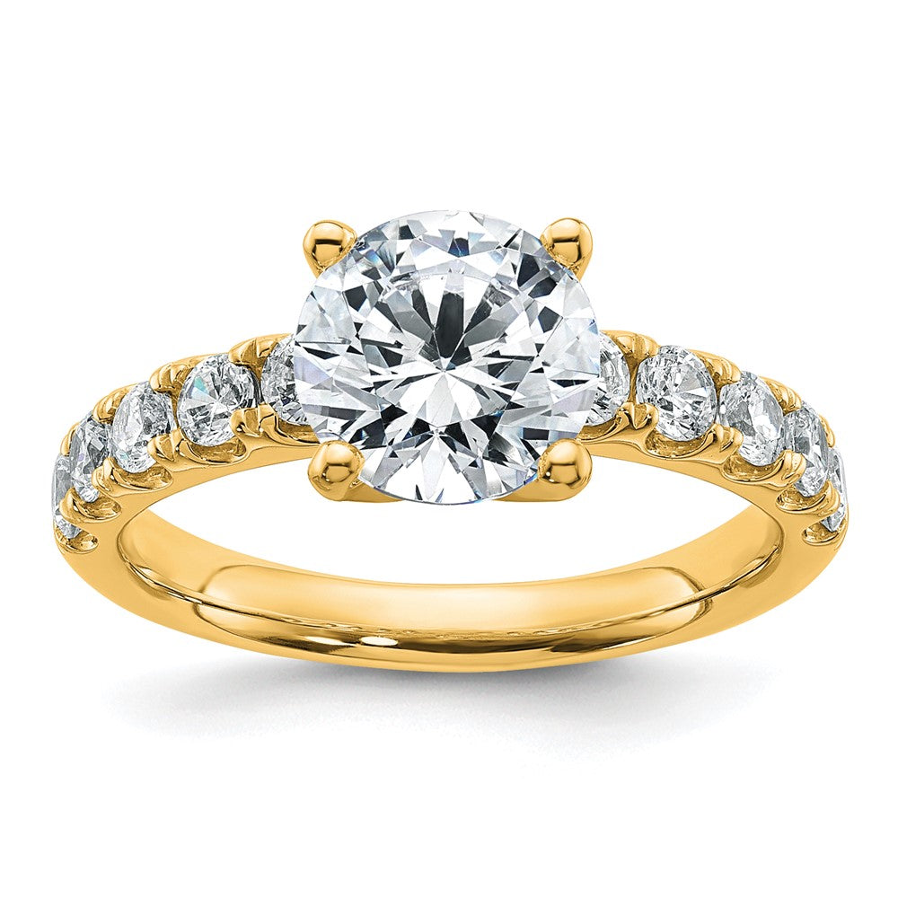 14k Cert 3 3/4ct Lab Grown Diamond VS+ F+ Round Comp Eng Ring