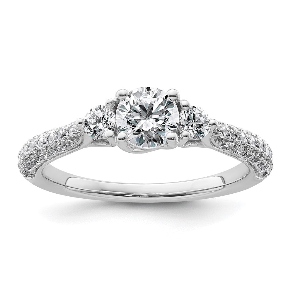 14kw 1/2ct Lab Grown Dia VS+ F+ S/M Round 3 Stone Engagement Ring