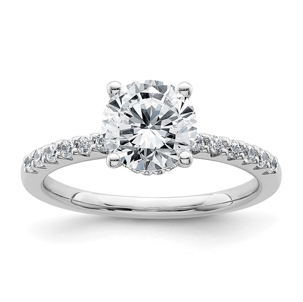 14kw 1 3/4ct Lab Grown Diamond VS+ F+ Round Complete Eng Ring