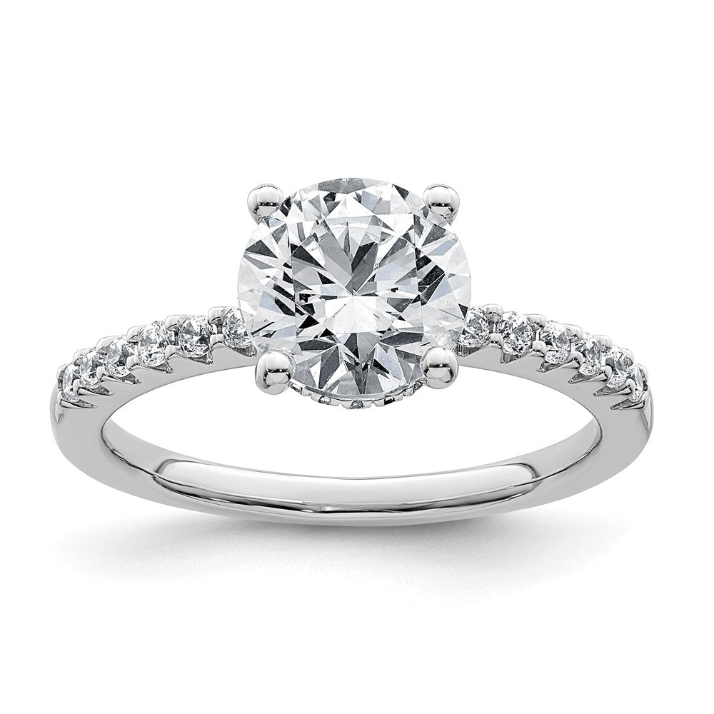 14kw 2 1/4ct Lab Grown Diamond VS+ F+ Round Complete Eng Ring