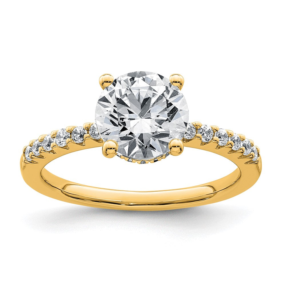 14k 2 1/4ct Lab Grown Diamond VS+ F+ Round Complete Eng Ring
