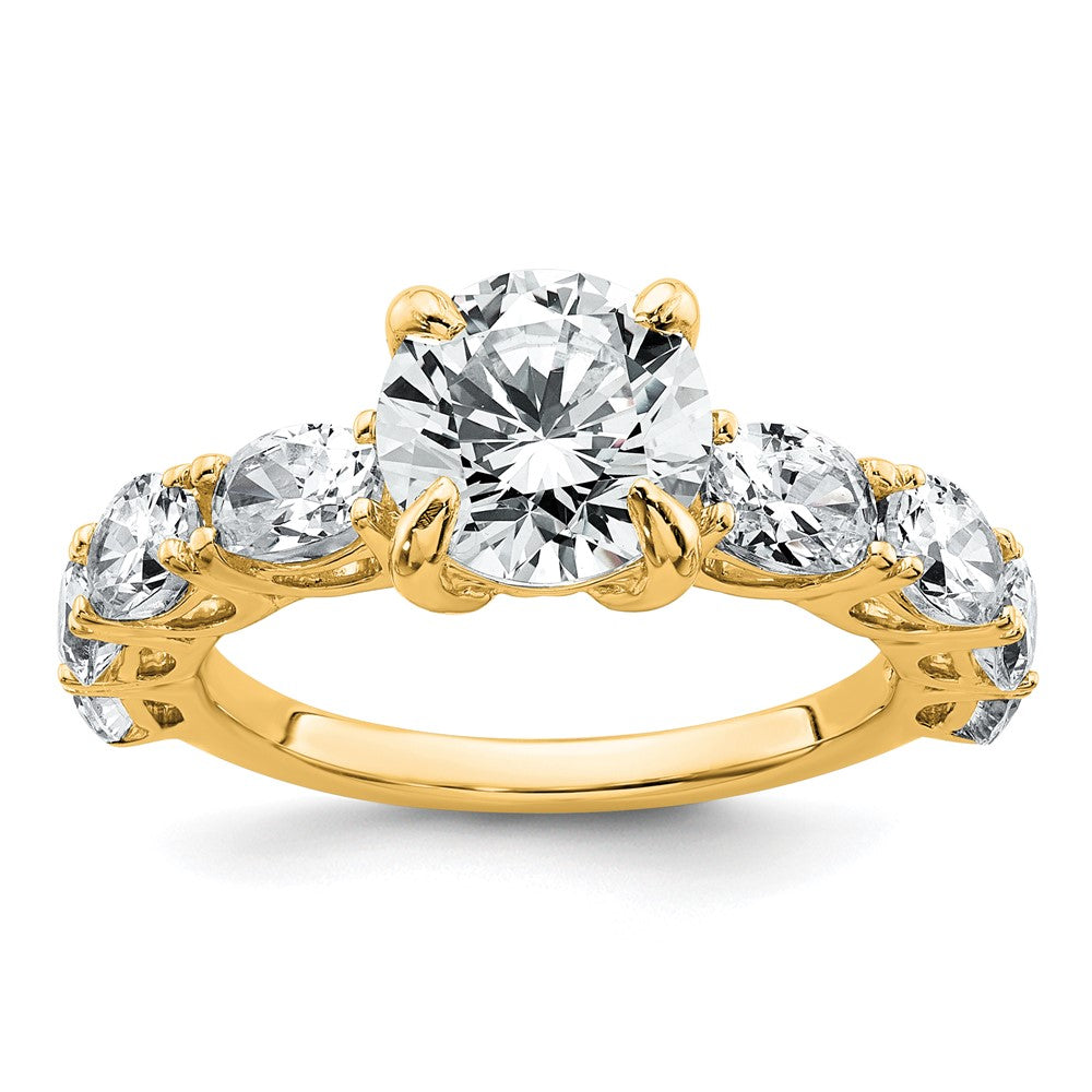 14k 3 3/4 Lab Grown Diamond VS+ F+ Round Complete Eng Ring