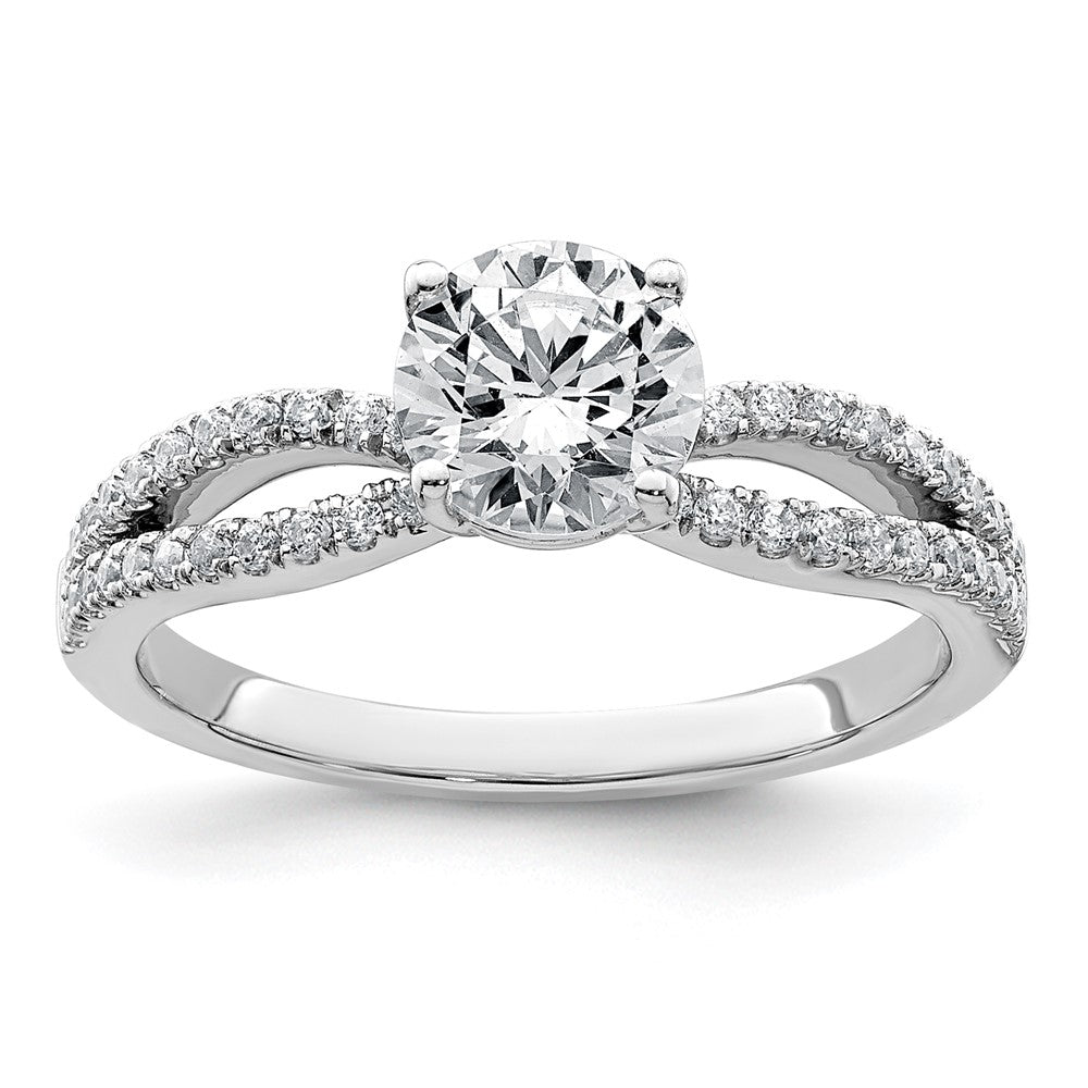 14kw 1 1/4ct Lab Grown Diamond VS+ F+ Round Complete Eng Ring