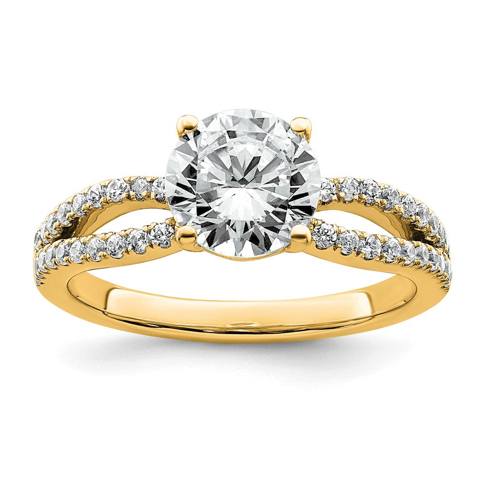14k 1 3/4ct Cert Lab Grown Diamond VS+ F+ Round Complete Eng Ring