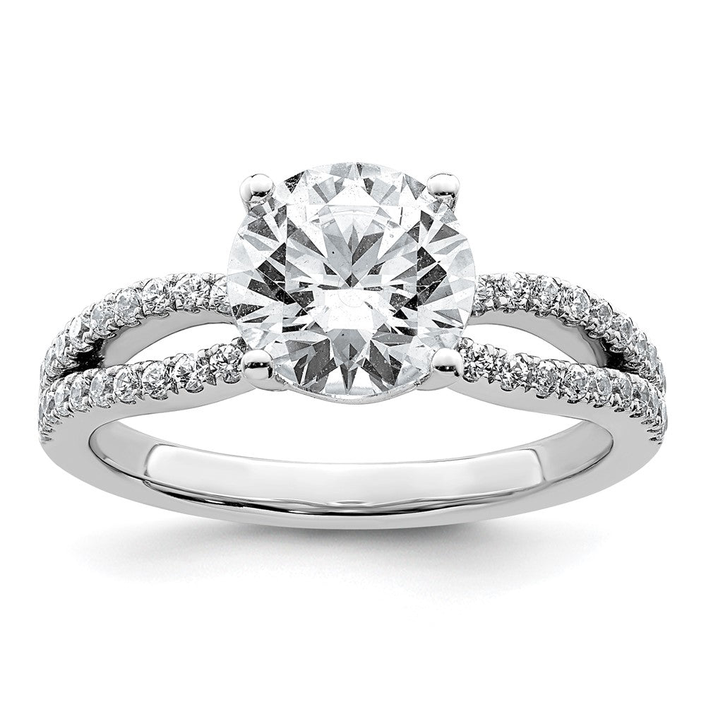 14kw 2 1/4ct Lab Grown Diamond VS+ F+ Round Complete Eng Ring