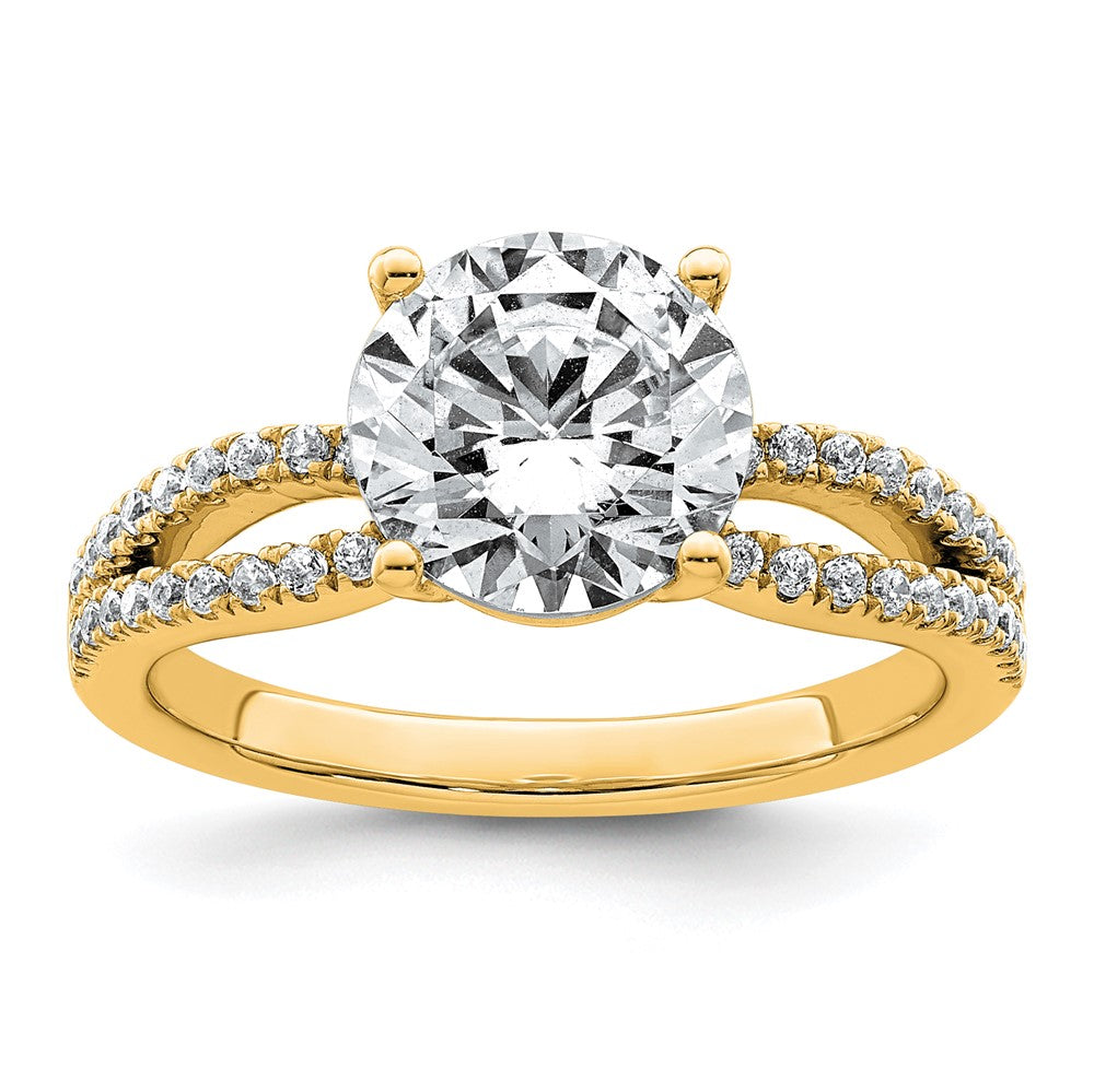 14k 2 1/2ct Cert Lab Grown Diamond VS+ F+ Round Complete Eng Ring