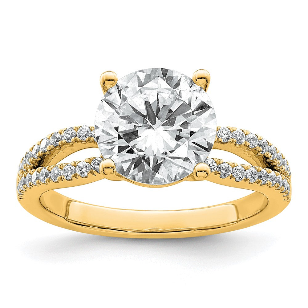 14k 2 3/4ct Cert Lab Grown Diamond VS+ F+ Round Complete Eng Ring