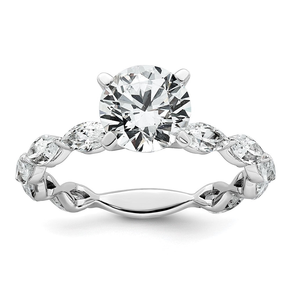 14kw 2 5/8ct Lab Grown Diamond VS+ F+ Round Complete Eng Ring