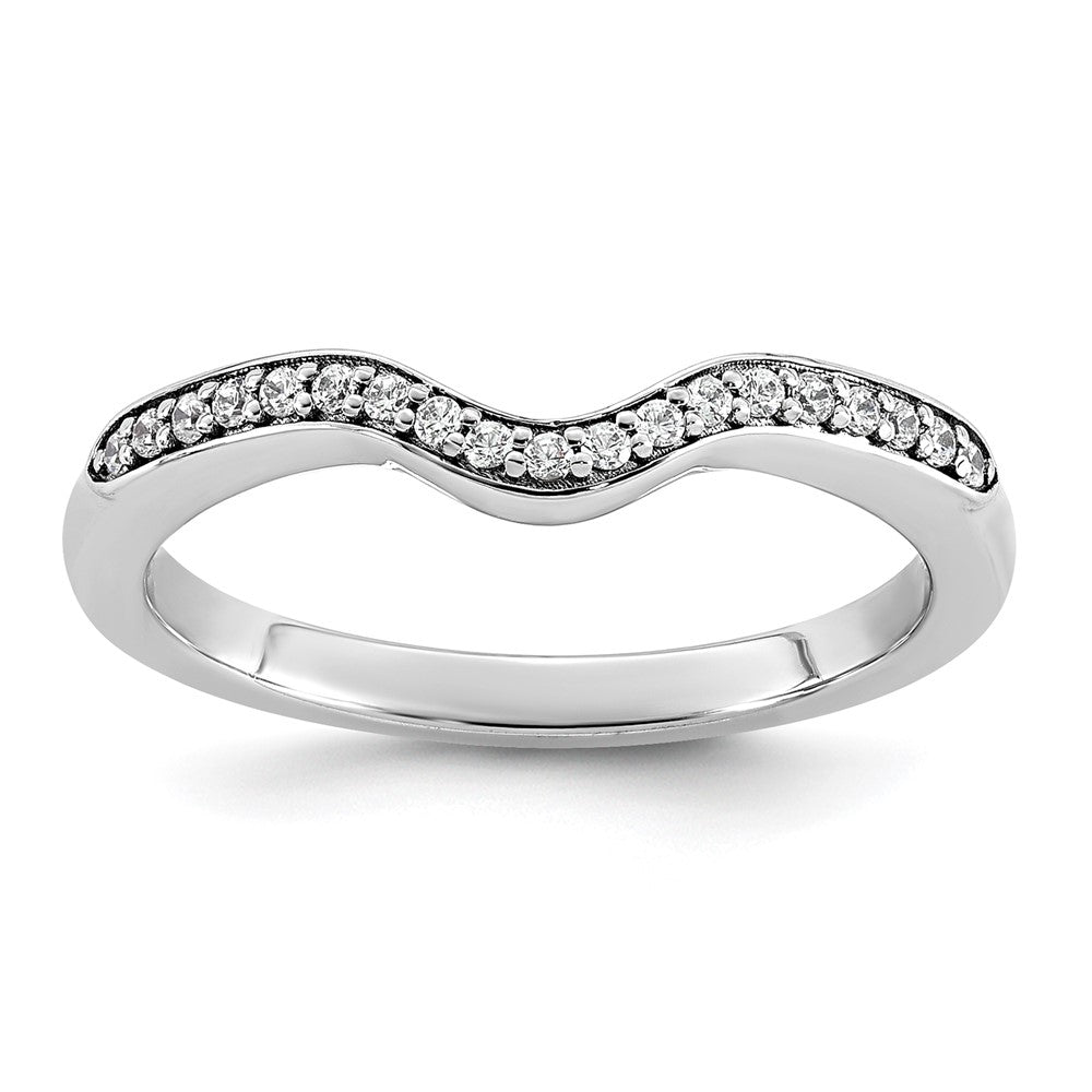 14k White Gold 1/10ct Lab Grown Diamond VS+ F+ Complete Wedding Band