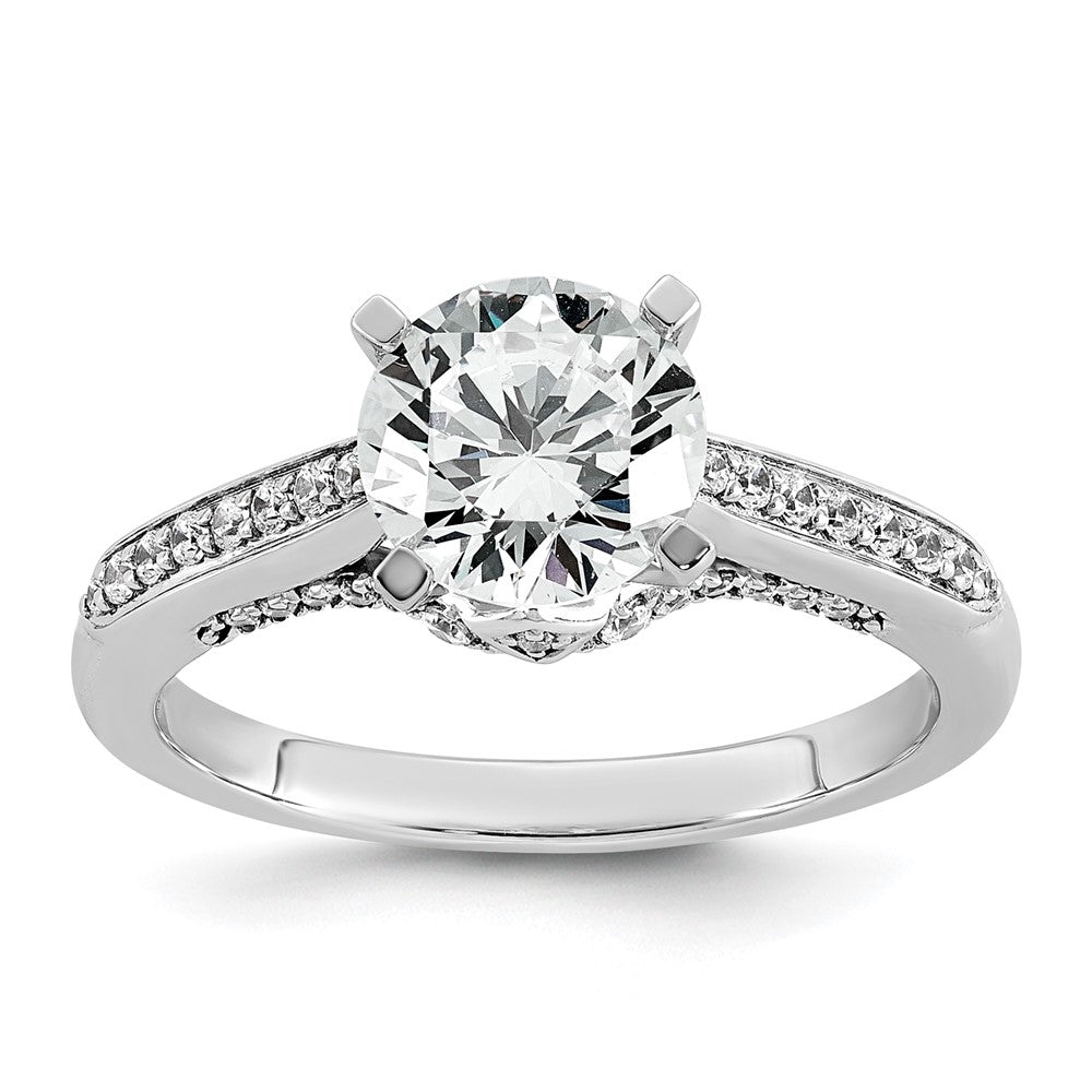 14kw 1 3/4ct Certified Lab Grown Diamond VS+ F+ Round Complete Eng Ring