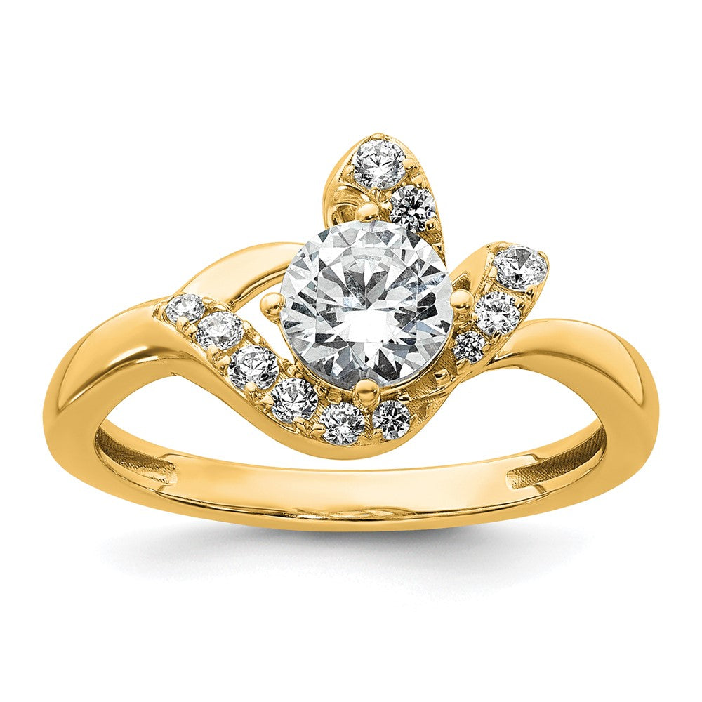 14k 7/8ct Certified Lab Grown Diamond VS+ F+ Round Comp Eng Ring