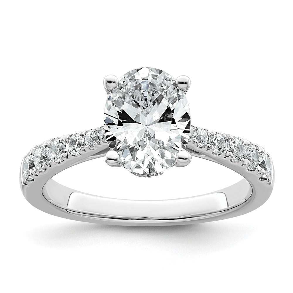14kw 2ct Certified Lab Grown Diamond VS+ F+ Oval Complete Eng Ring