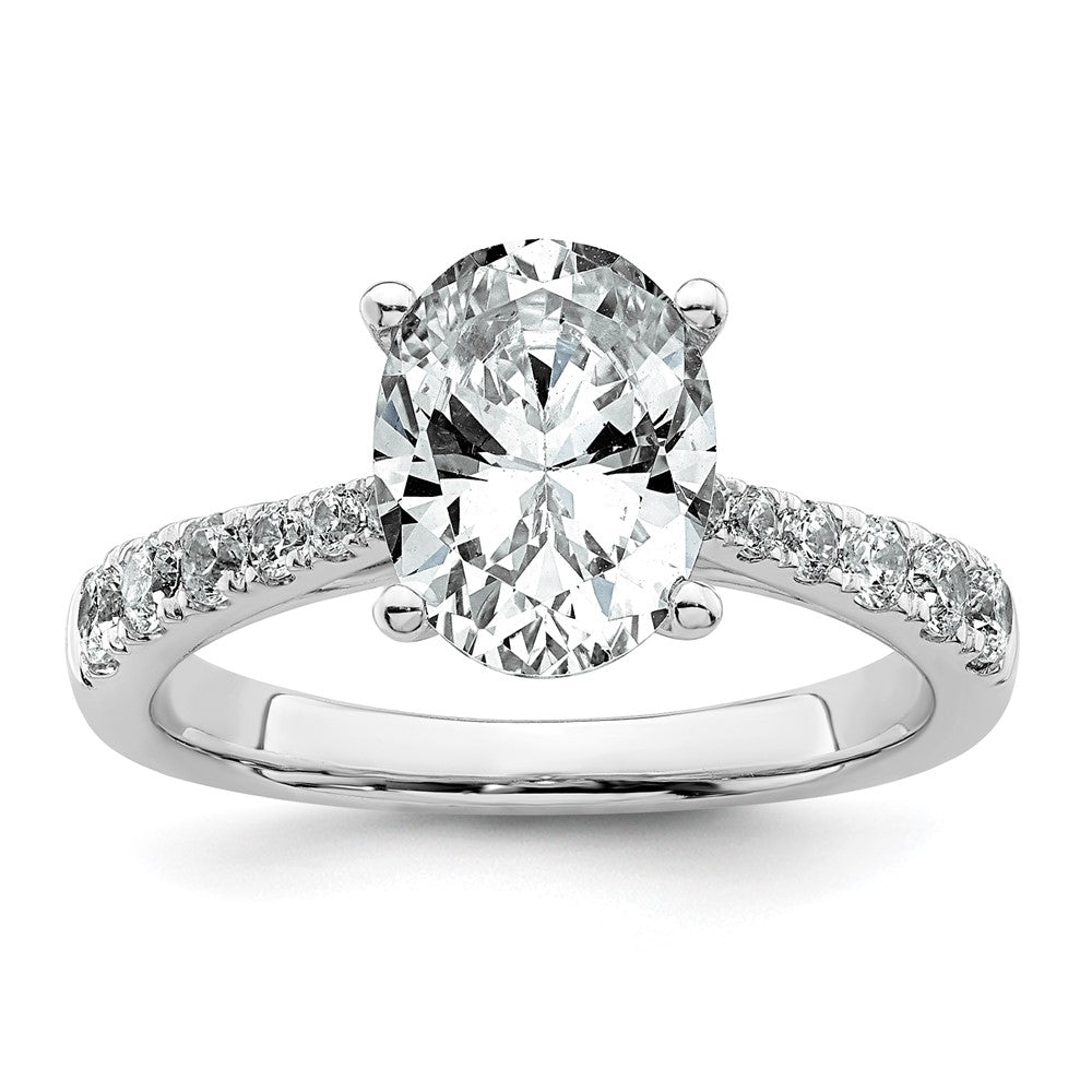 14kw 2 1/2ct Certified Lab Grown Diamond VS+ F+ Oval Complete Eng Ring