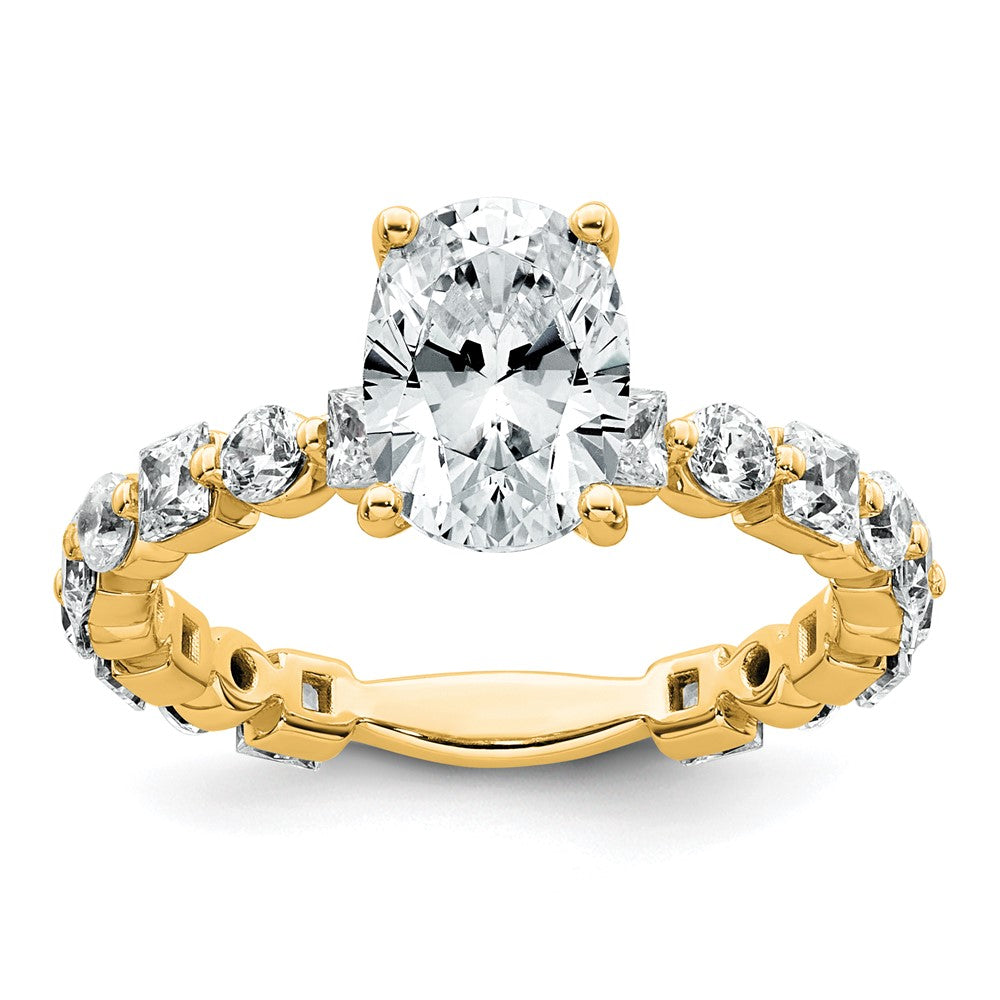 14k 3ct Lab Grown Diamond VS+ F+ Oval Complete Engagement Ring