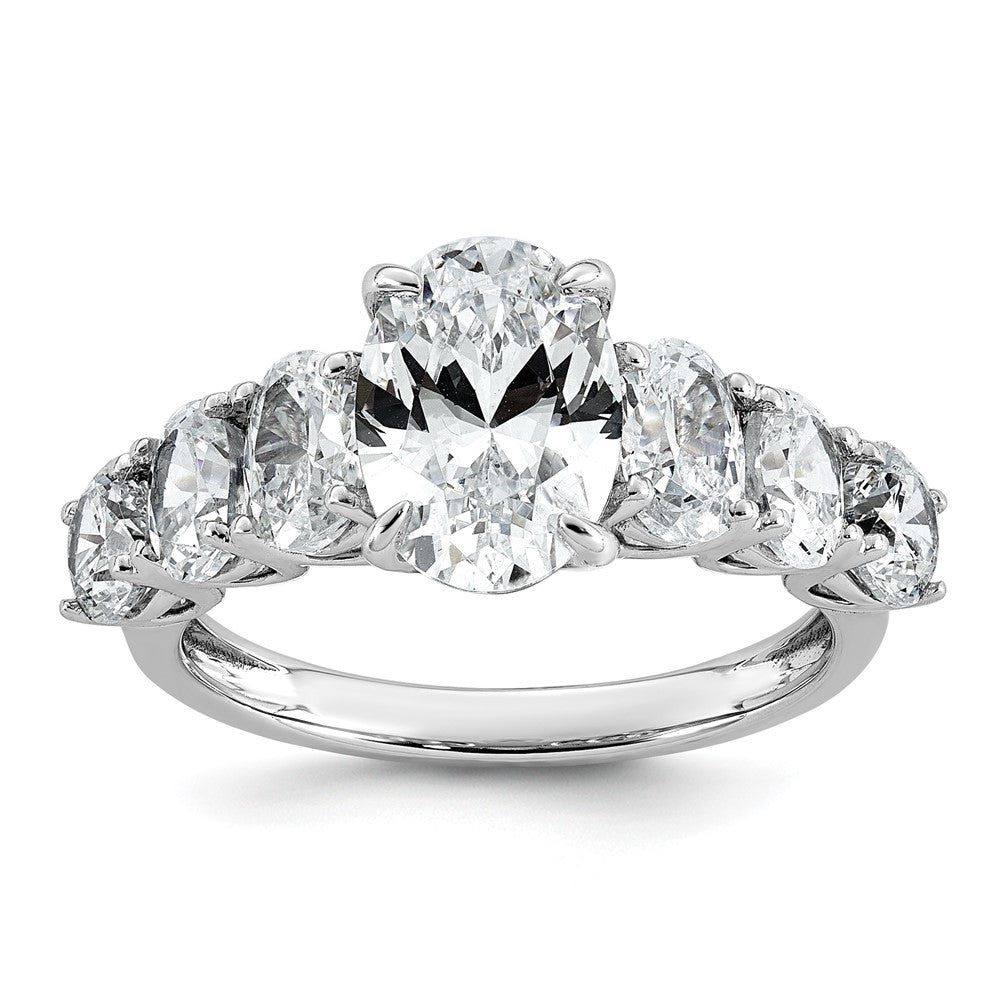 14kw 3 7/8ct Lab Grown Diamond VS+ F+ Oval Comp Engagement Ring