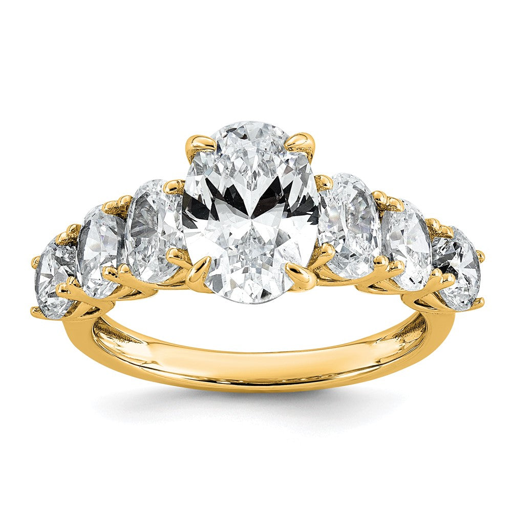 14k 3 7/8ct Certified Lab Grown Diamond VS+ F+ Oval Comp Eng Ring