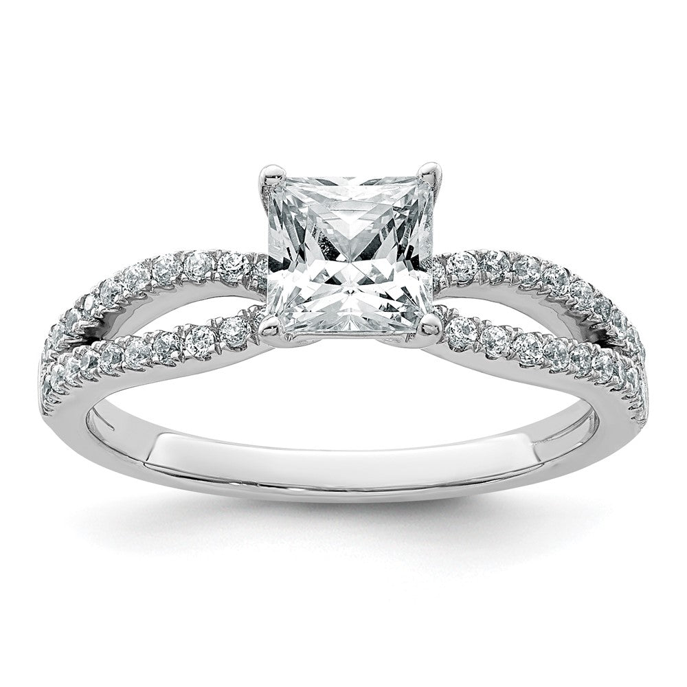 14kw 1 1/4 carat Cert Lab Grown Diamond VS+ F+ Princess Complete Eng Ring
